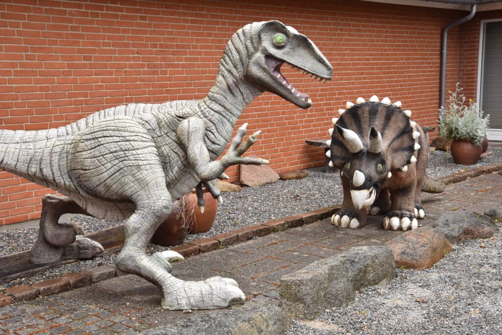 Dinosaurs at the Fur Museum in Denmark