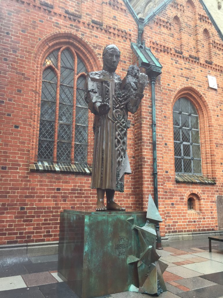 Ansgar Statue in front of the Ribe Cathedral (Domkirke) in Ribe, Denmark (My New Danish Life)