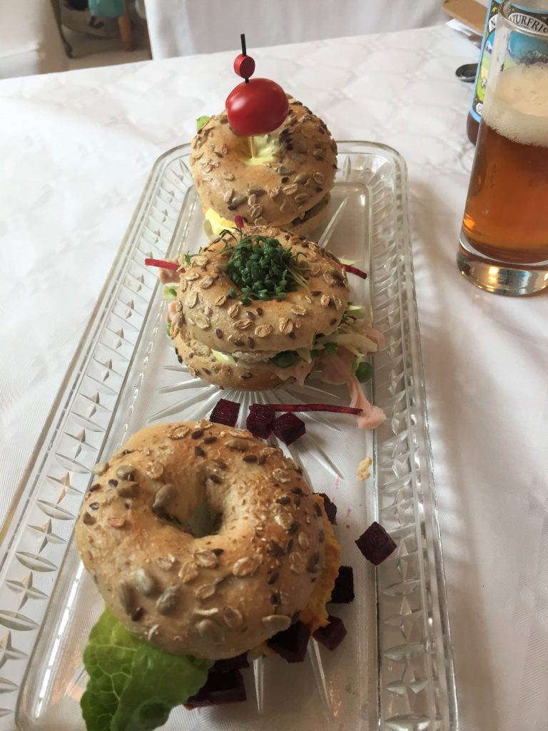 "I am curious" mini bagel sandwiches at the Cafe Kaerlig in Ribe, Denmark (My New Danish Life)