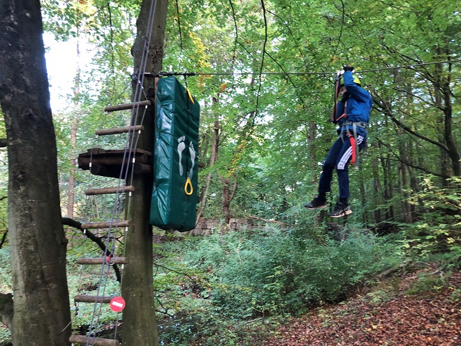 practice ziplines at Camp Adventure and Forest Tower in Copenhagen Denmark