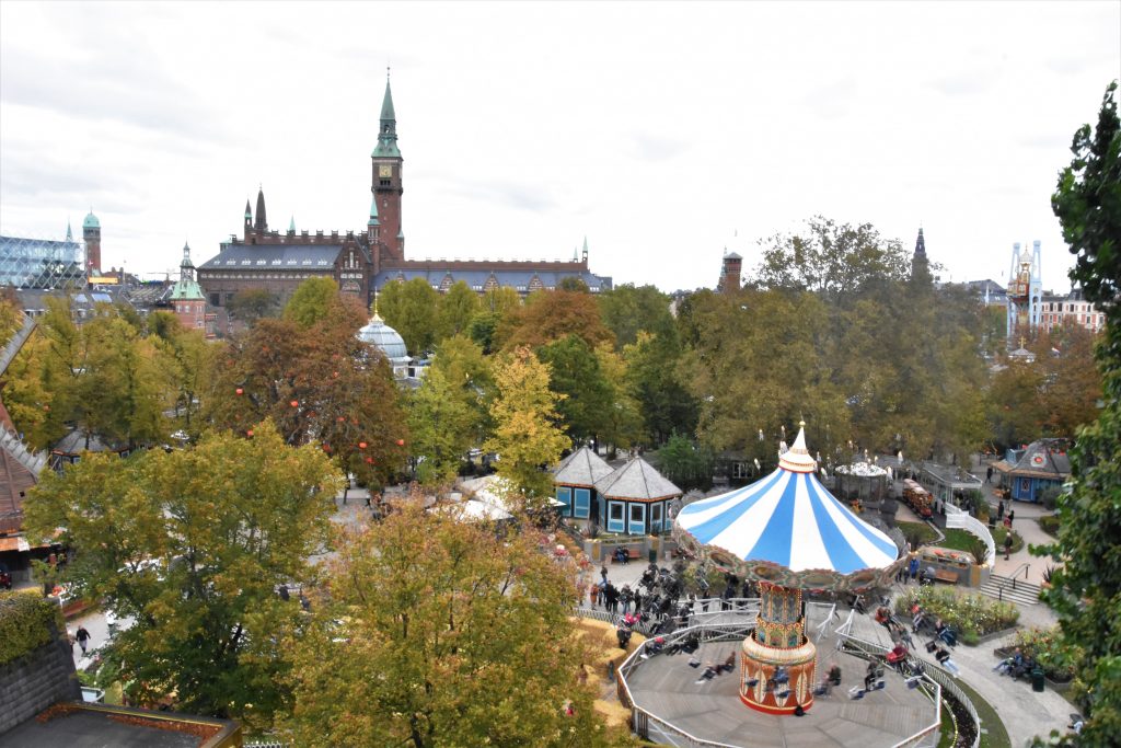 View of Tivoli Gardens in Copenhagen from the Ballongyngen Ride (My New Danish Life)