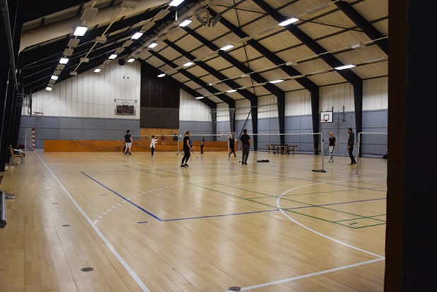 Sports hall with badminton and climbing wall at Landal Søhøjlandet in Gjern, Denmark