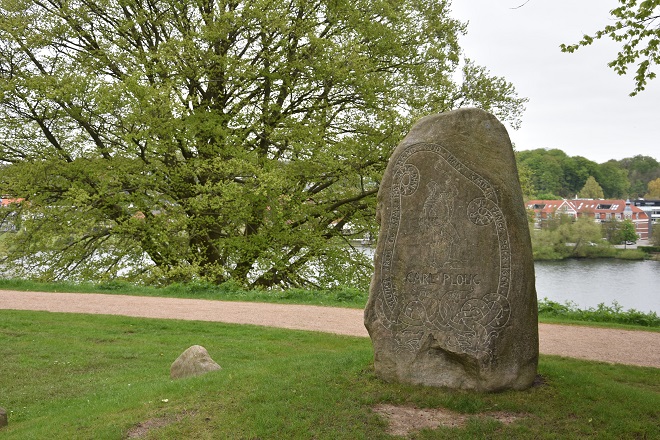 Large boulder in front of the Koldinghus Denmark
