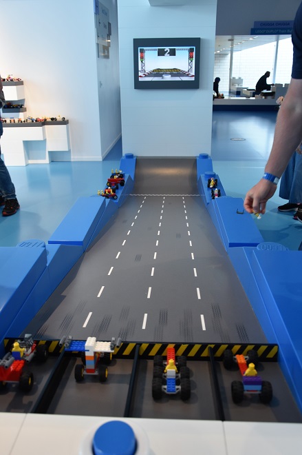 Racetrack in the Blue Zone at LEGO House in Denmark