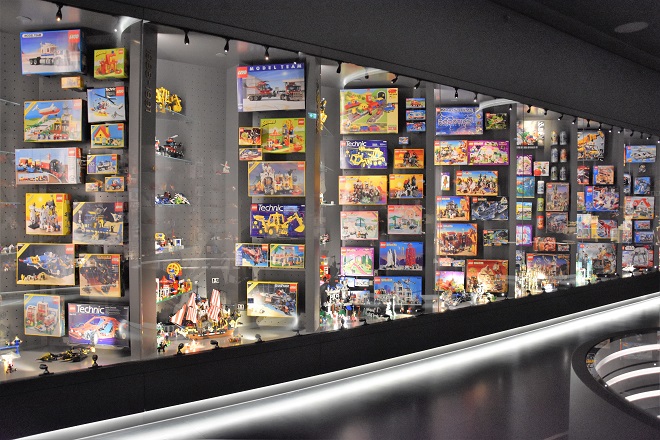 LEGO sets throughout the years at LEGO House in Denmark