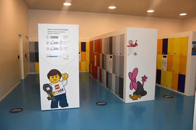 Lockers at LEGO House in Billund, Denmark