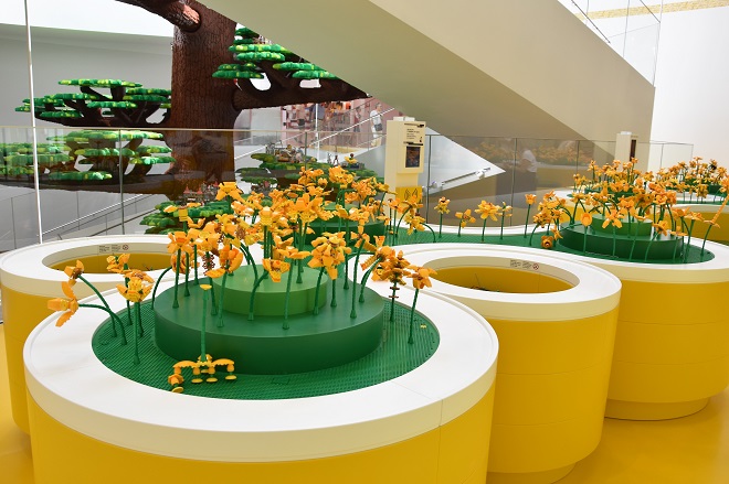 Field of LEGO Flowers at the LEGO House in Denmark